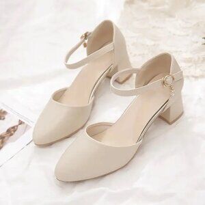 Women's pointed toe mid-heeled shoes
